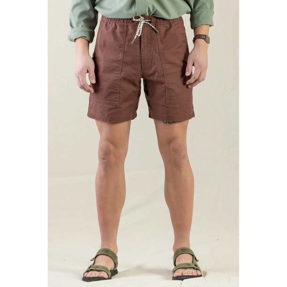 LIVSN Men's Flex Canvas Holler Shorts Chestnut Brown Large NWT ($99 Retail)